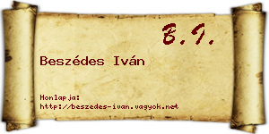 Beszédes Iván névjegykártya